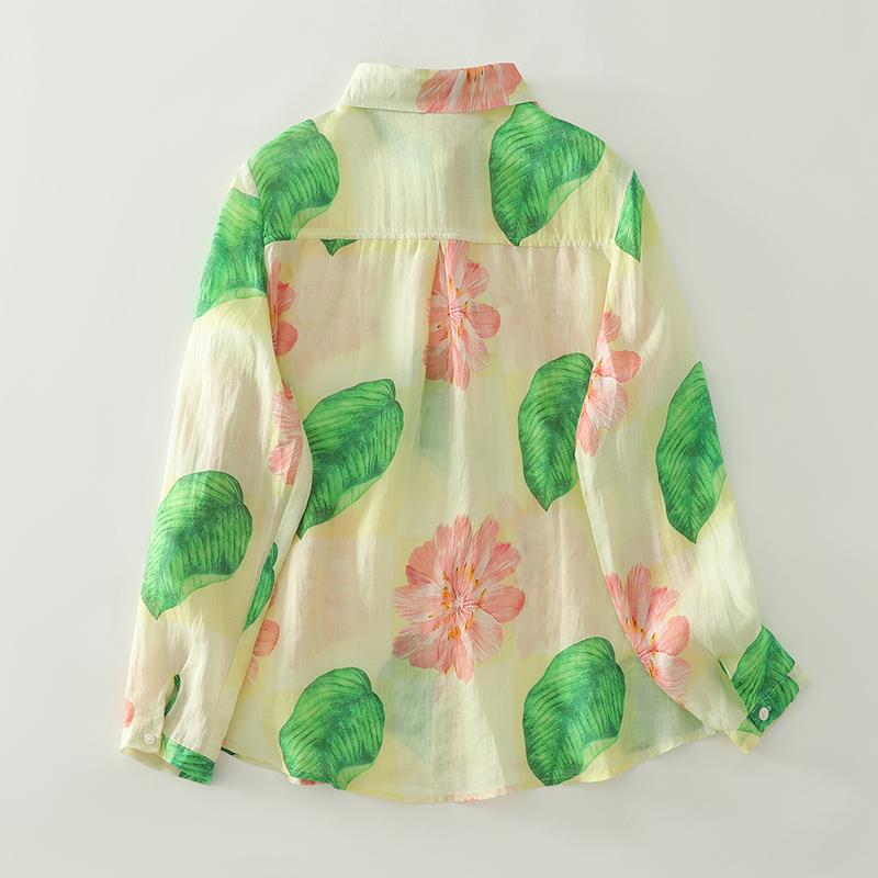 DIMANAF 2025 Autumn New Plus Size Women Blouse Tops Shirts Tees Casual Loose Print Floral Cotton Long Sleeve