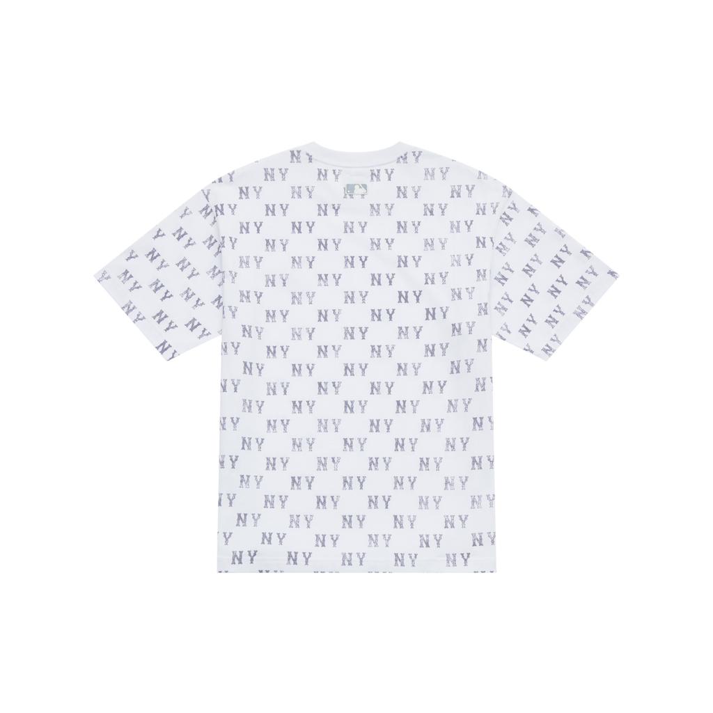New MLB MONOGRAM Collection New York Yankees SS25 T Shirt Unisex Gray 3ATSM0253-50GRS