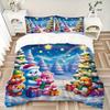 3Pcs Christmas Bears Presents Bedding Set Quilt Cover Pillowcase Home Christmas Xmas Halloween Gift 1 Duvet Cover 2 Pillowcase S921147