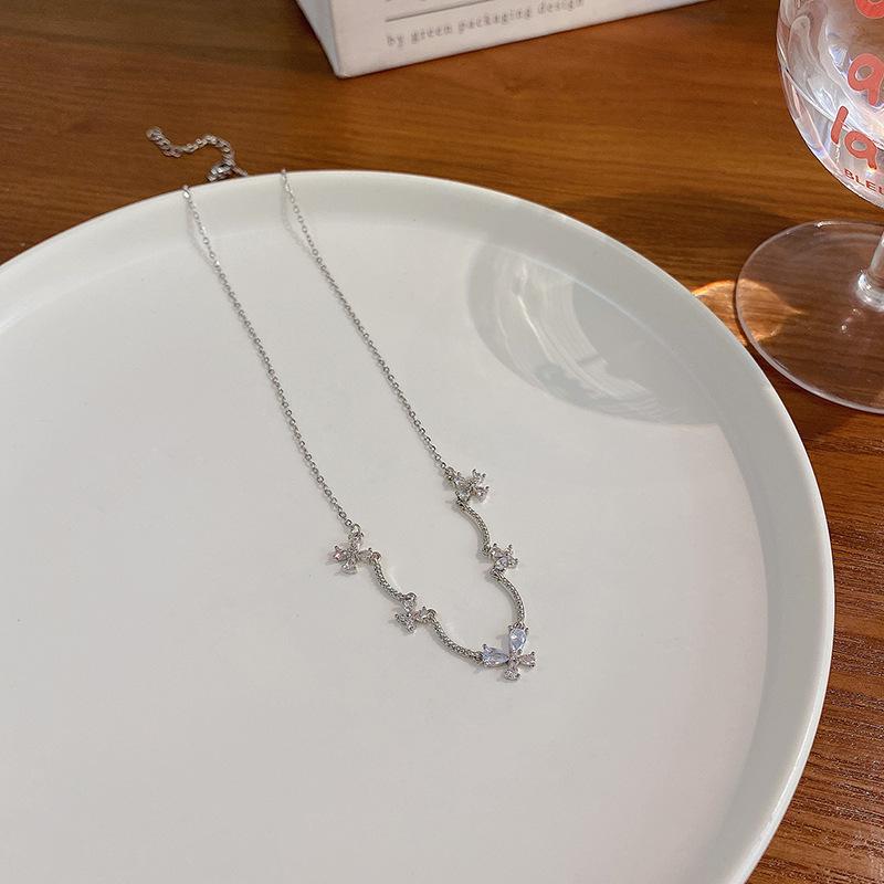 Zircon Butterfly Necklace Feminine Celebrity Clavicle Chain ins Cold Wind Match