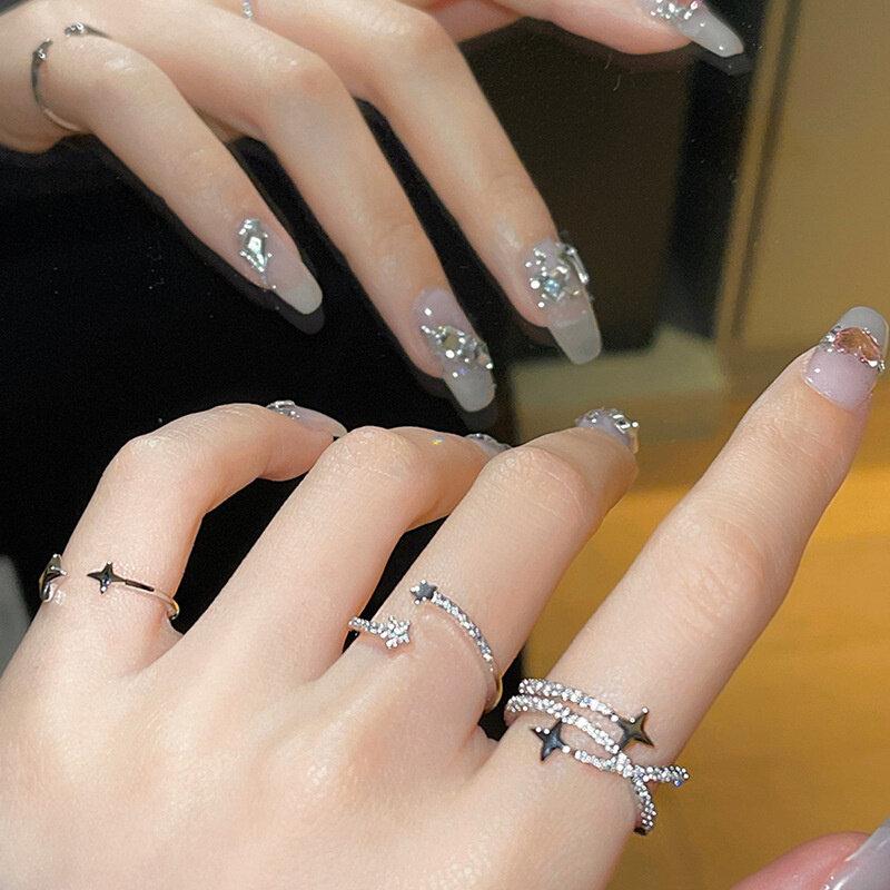 Inel cu zircon Inele de oțel inoxidabil cu zirconiu clasic Moda de lux Femei Inele cu personalitate Fete Norocoase Cadouri pentru petrecere de nuntă