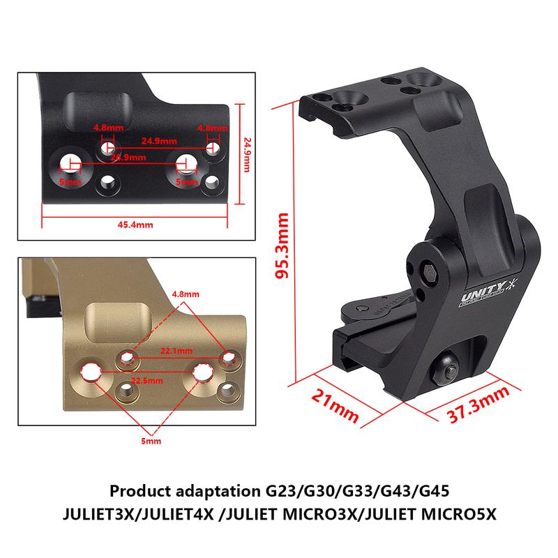 Tactical UNITY Riser Mount FAST FTC Magnifier Mount Optic Base For G33 G43 G45 2.26'' 2.91'' Optical Height Sight Scope Mounts