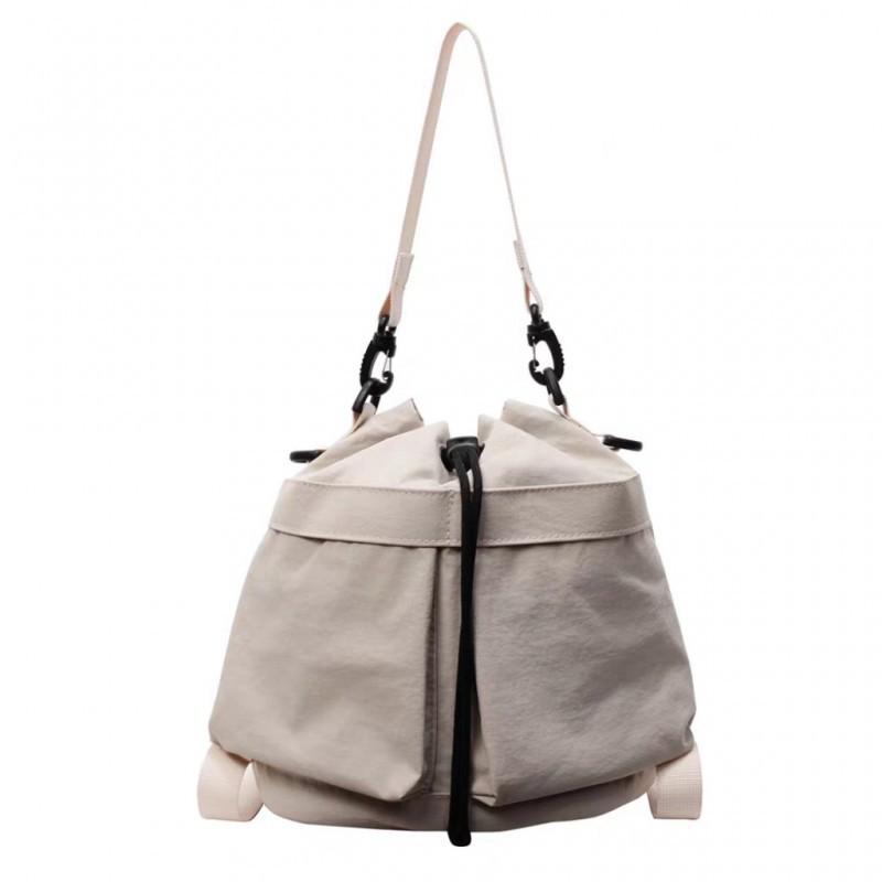 Canvas Bag Women's Niche Design One-shoulder Bucket Korean Style Ins Multi-function Backpack