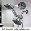 Chrome Plated Double Shower Head Kit with Handheld And Overhead Sprays Wall Install Anti-Clog Water Outlet for Powerful Bathroom