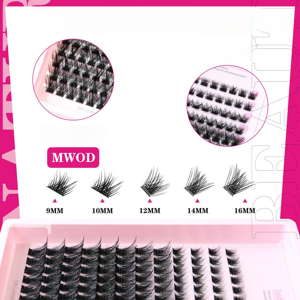 European & American Individual Cluster False Eyelashes - Natural Curl, Voluminous & Segmented DIY Extension Fibers