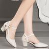 Fashion 2024 Summer New Female Fairy Style Students All-match Baotou Shallow Mouth High Heels Women Solid Color Buckle Sandals