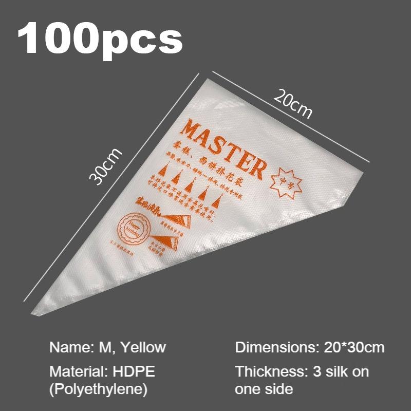 100/50 PCS Disposable Pastry Bag Cake Cream Decoration Icing Cream Squeezing Piping Bags Cake Baking Accessories DGGJ02