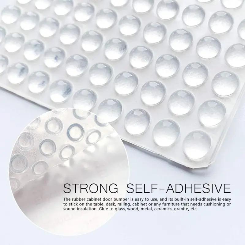 Silicone Self-Adhesive Clear Round Bumper Pads, Cabinet Door Sound Dampening Buffers, Furniture Silent Rubber Stoppers