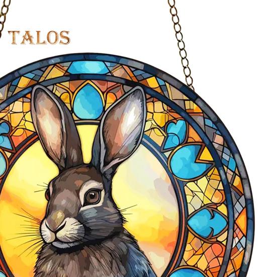 Easter Pendant Hanging Decoration with Lanyard Easy To Hang Rabbit Pattern Design Wide Application Window Acrylic Pendant