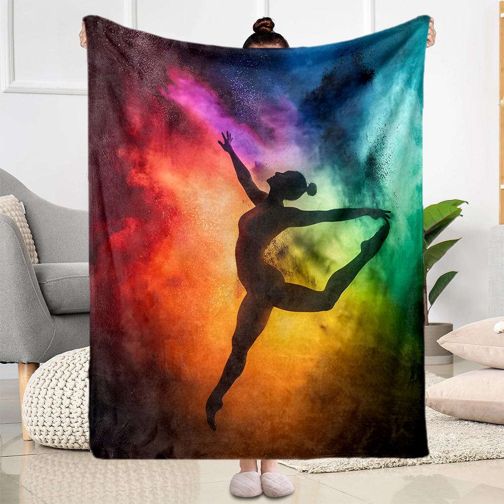 Dreamy Ballerina Flannel Blanket - Soft and Comfortable, Suitable for Sofas, Beds, Offices, Travel, and All Seasons, Making It A Perfect Holiday Gift.