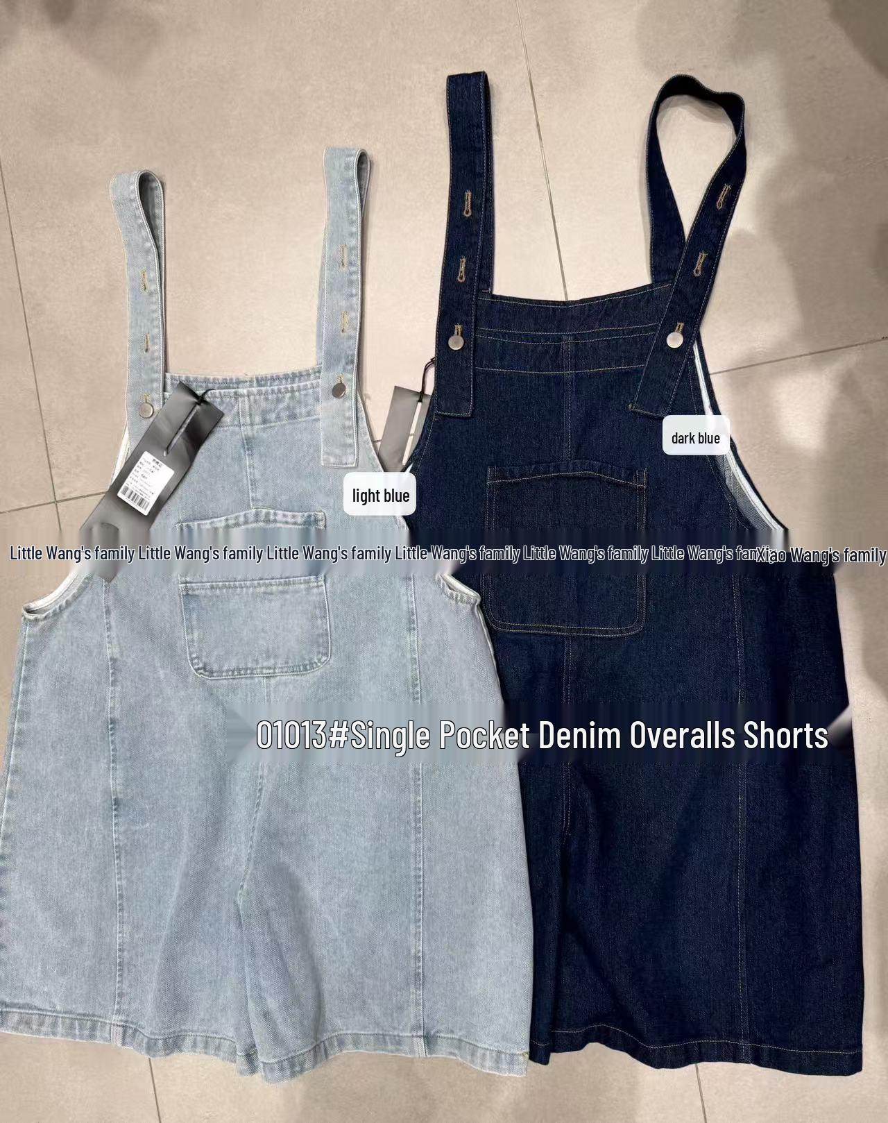 

Летний корейский стиль Свободный Большой размер Ретро джинсовый комбинезон шорты Сяо Ван One Size темно-синий