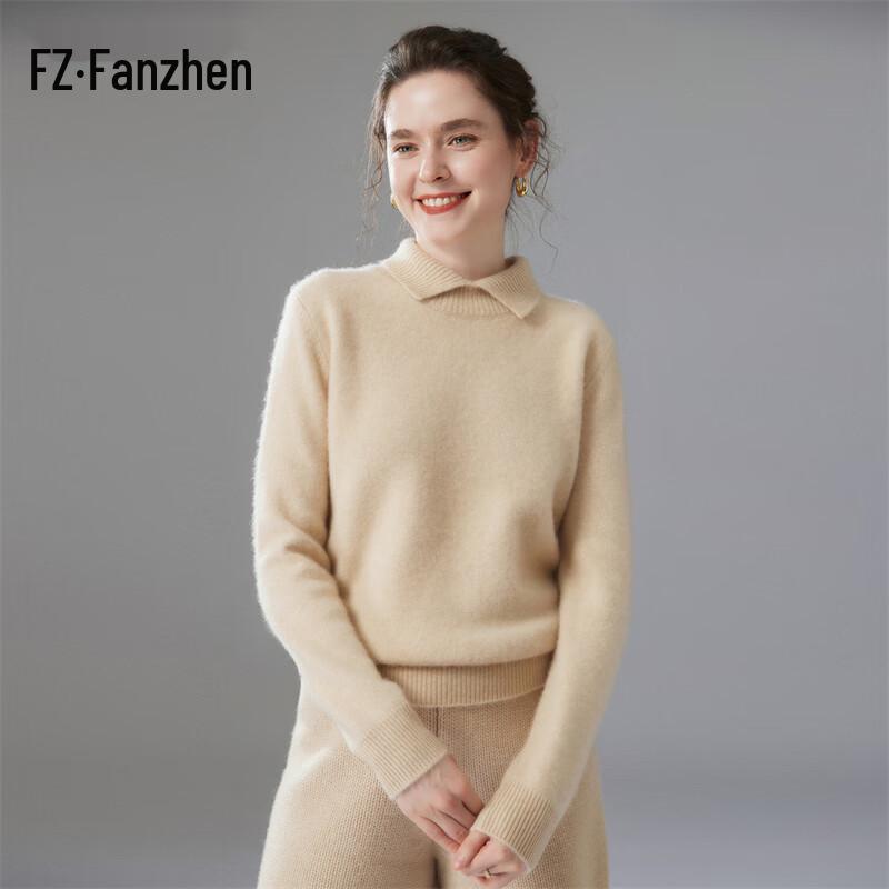

Fanzhen Women s Thickened Cashmere Blend Turn-Down Collar Sweater XL
