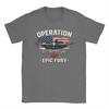 Operation Epic Fury Amerikanische Flagge Grafik Patriotische Düsenjäger T-Shirts für Unisex Mode T-Shirts Rundhals Kurzarm Tops