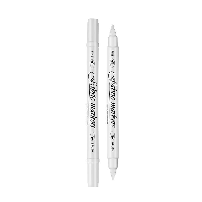 

White Fabric Markers Pens Set, Dual Tip Permanent Fabric Art Paint Pens for T-Shirts Sneakers Canvas Bags Kids Adult Painting