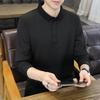 Autumn Men's Long-sleeved T-shirt Business Solid Color Lapel Men's Polo Shirt
