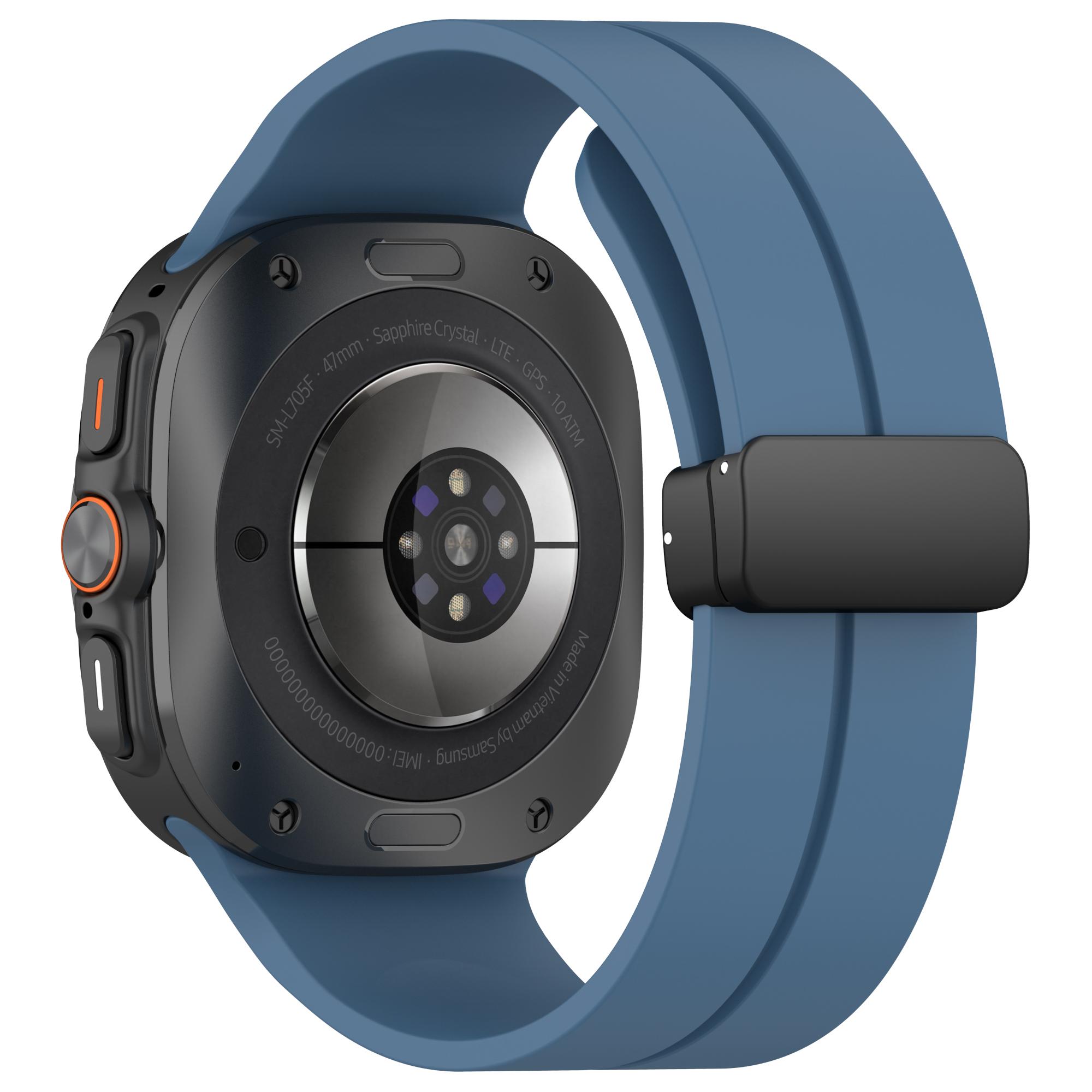 

Магнитная D-образная пряжка Спортивный силиконовый ремешок для часов Samsung Galaxy Watch Ultra 47 мм Запасные аксессуары для ремешка-браслета Galaxy Watch Ultra синий