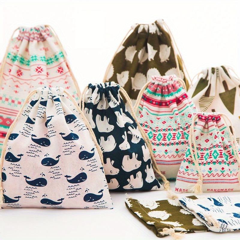 1PC Cotton Draw String Storage Bag Shoes Laundry Bags Home Travel