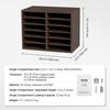 Literature Organizers, 12 Compartments Office Mailbox with Adjustable Shelves, Wood Literature Sorter 20.4x12x16.1 inches for Office, Home, Classroom,