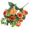 1PC Artificial Rose Flower Bouquet Fake Silk Flowers For Wedding Home Decor Office Realistic Fake Rose Vase Table DIY Decor
