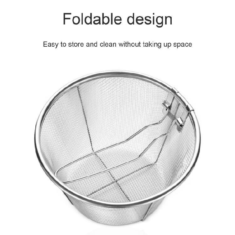 Creative Deep Round Fryer Wire Mesh French Chip Fry Basket 201 Stainless Ste
