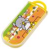 Skater Children's Antibacterial Trio Set: Chopsticks, Spoon, and Fork (Little Bear Design), Made In Japan, TACC2AG-A