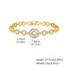 Luxury Shiny Zircon Charm Bracelet for Women, Gold Color Metal Geometric Chain Wristband Bangle, Fashion Exquisite Jewelry Gift