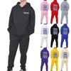 Tuta da jogging da donna con cappuccio a maniche lunghe, pantaloni lunghi, pantaloni sportivi, set da due pezzi