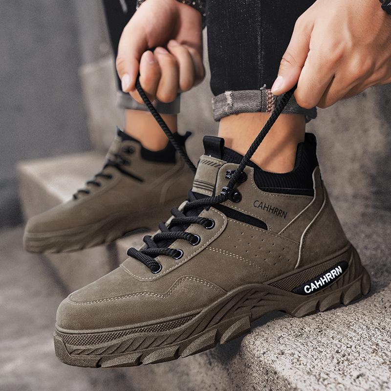 Men's Martin boots autumn and winter high-top retro platform tooling boots men's casual outdoor short boots new men's shoes