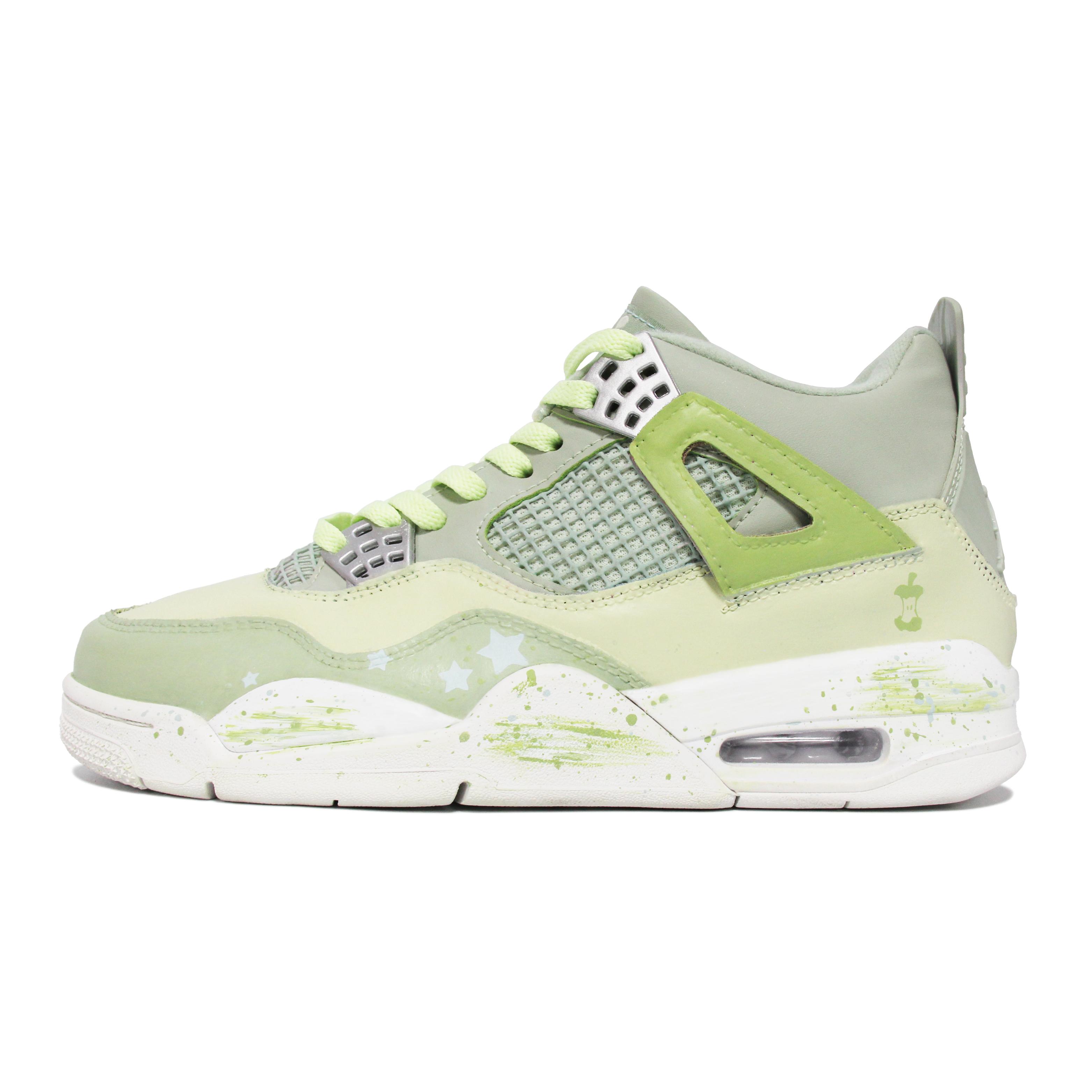 

Jordan Air Jordan 4 Walking Planet, Light Summer Green Apple Mid top Vintage Basketball Shoes Women s Green HV0823-003(Team1492-) 36