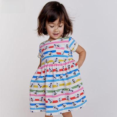 2024 Summer Little Bee Princess Dress - Short-Sleeve for Baby Girls, European & American Style