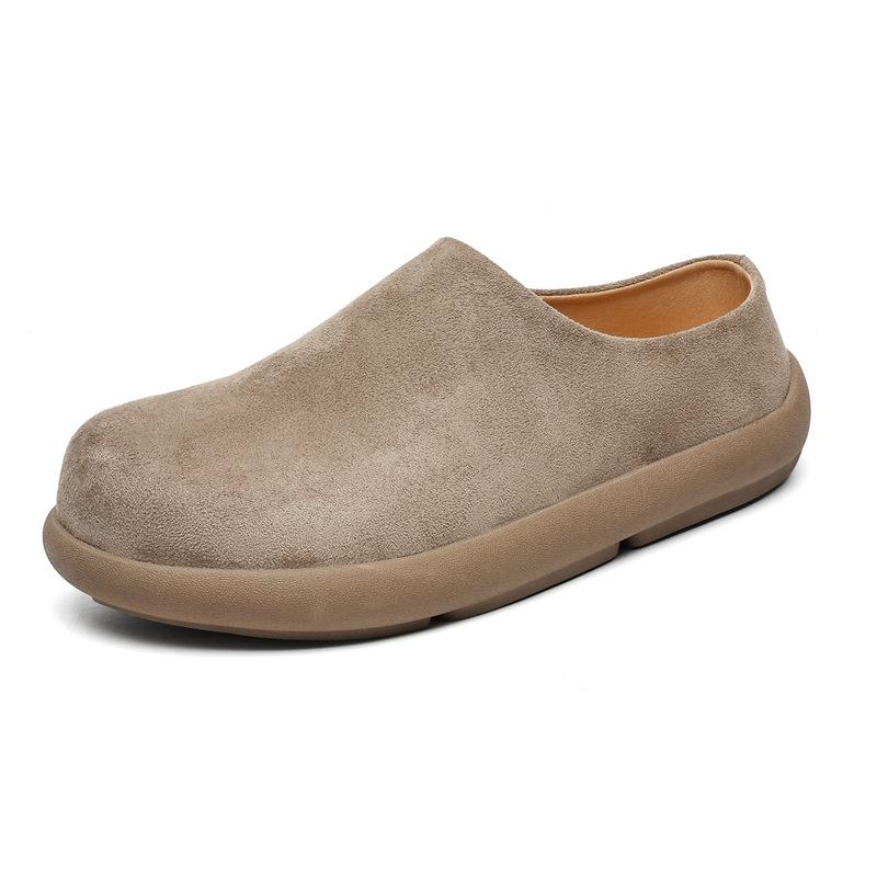 Thick-soled Heightening Boken Shoes Autumn and Winter 2024 Lazy Bag Head Half Slippers Outer Wear Warm One Pedal 35225-J