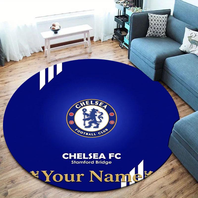 Chelsea F Custom Name Round Area Rug,Carpet Rug for Living Room Bedroom Sofa Playroom Decor,Non-slip Floor Mat