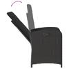 7 Piece Outdoor Dining Set with Cushions Black Poly Rattan