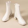 High-quality Square-toe Platform Short Boots For Ladies, 2026  Fashion Trend Wide Heel, Back Zipper, Large Size Women's Boots