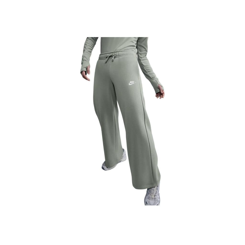 Nike Sportswear Club Fleece Solid Color Drawstring Mid-Rise Wide-Leg Knit Joggers Women bottoms Horizon-Green FB2728-370