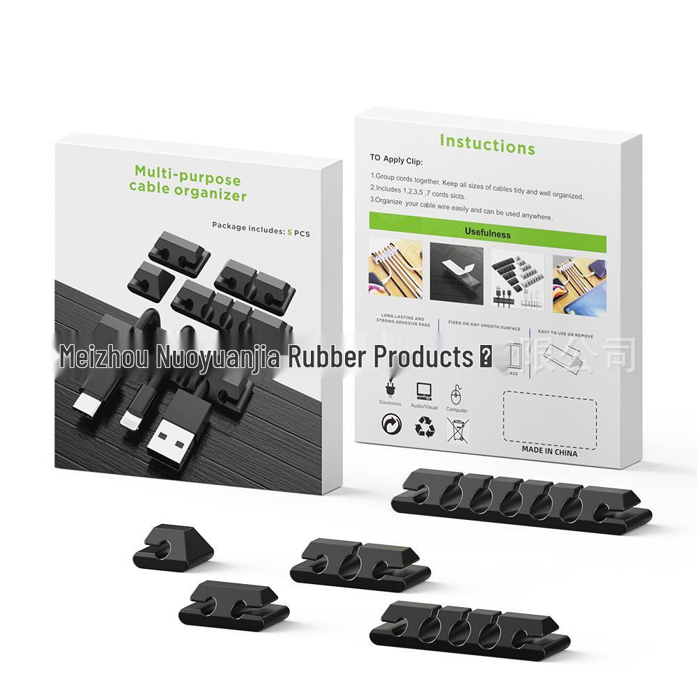 Silicone Cable Protector & Organizer: Self-adhesive Desktop & Car Clip Winder for Cables