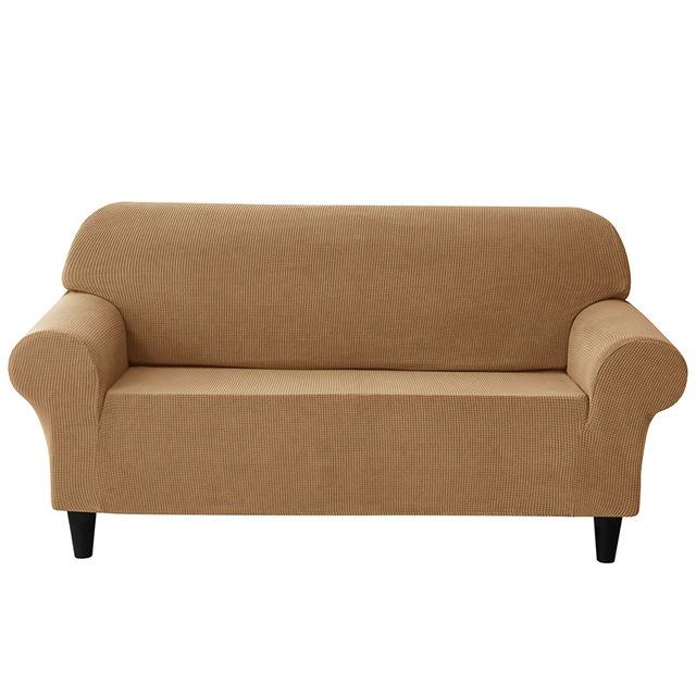 1/2/3-Sitzer-Sofabezug im europäischen Stil, Jacquard-Stoff, Stretch-Sofabezug für Wohnzimmer, elastischer Sofa-Möbelschutz 1 seater (85-135cm) licht kaffee