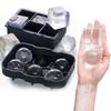 Silicone Ice Mold with Lid - Round & Square Large Ice Cube Tray, Six-Grid Honeycomb Design, 37 Cubes.