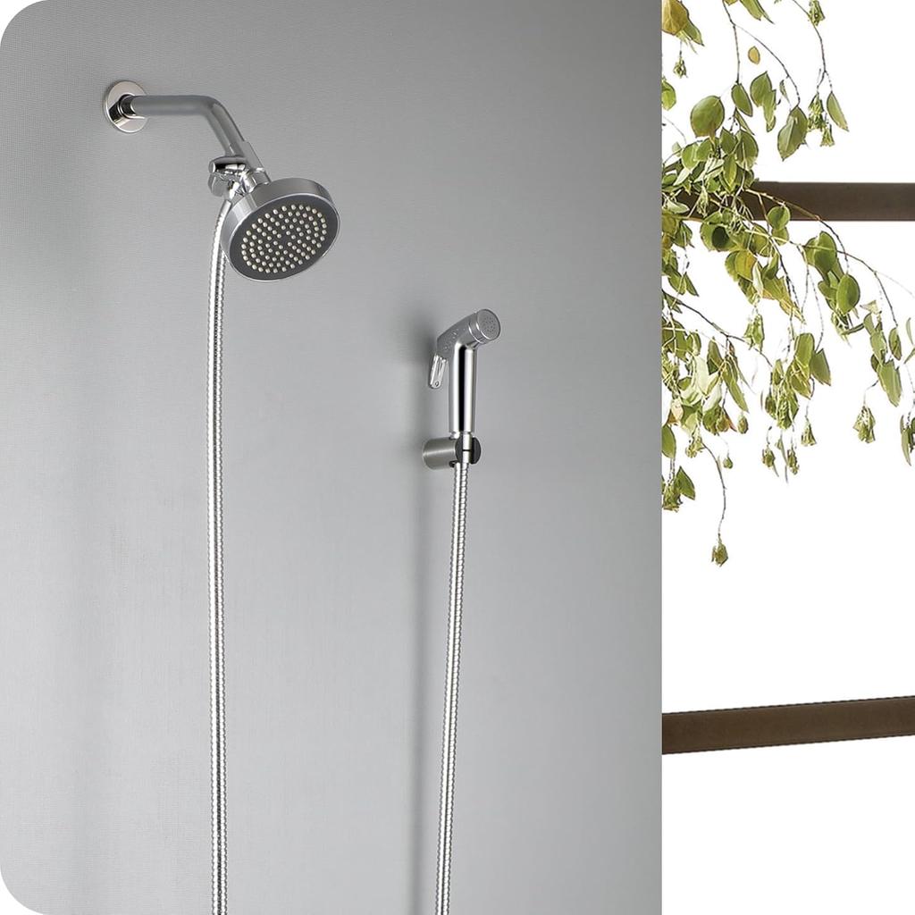 Dog Shower Attachment Set for Pet Bathing and Dog Washing-Dog Shower Sprayer Kit with Hand Held Shower Head and Water Hose and Shower Arm Diverter