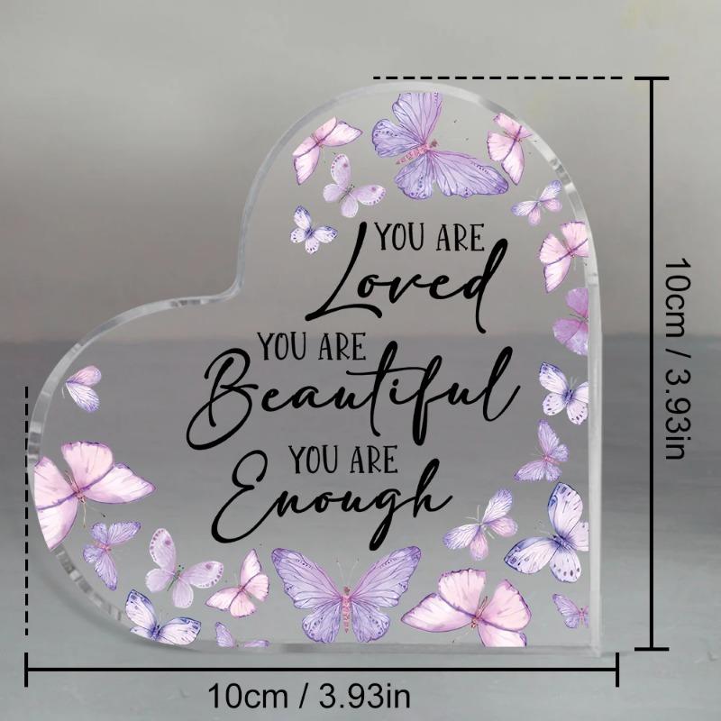 2D Flat Christian Butterfly Gifts Acrylic Desk Decor Plaque, Home Decor Plaque Hanging Wall Art Decorative Garden Decoration for Room Door Signs Hangi