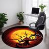 1pc Pumpkin Moon Office Round Area Rug, Under Office Chairs Bedroom Living Room Home Decor, Room Deco, Available In Various Sizes