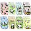 8Pcs 10x6cm Panda Mini Spiral Notebook Bamboo Notepad Back To School Supplies Classroom Prizes Teacher Awards Student Stationery