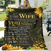 1pc Lodge Style Sunflower Soft Fleece Throw Blanket, Character Theme with Love Lettering, All Seasons Polyester Cover with Special Embellishment Featu
