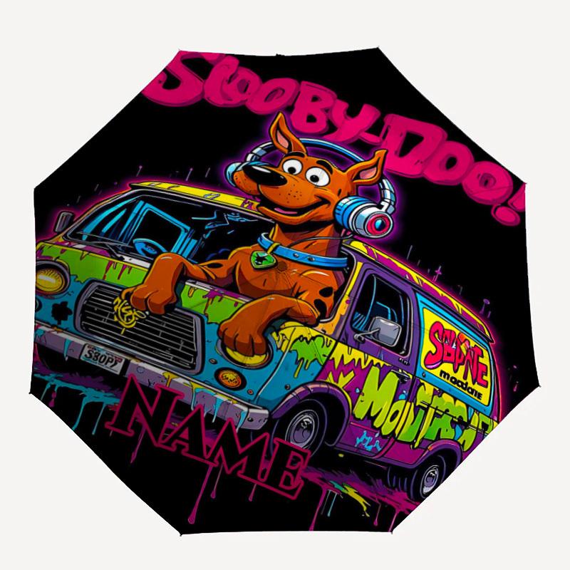 

1PC ScoobyDoo Custom Name Automatic Open/Close, 8-Rib Durable Frame Compact Travel Umbrella for Men & Women D1222010
