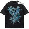 Summer Mens Black Washed T  Shirt Pokemon Articuno Snowflake Ice Blue High  Quality Fabric for Casual Shopping
