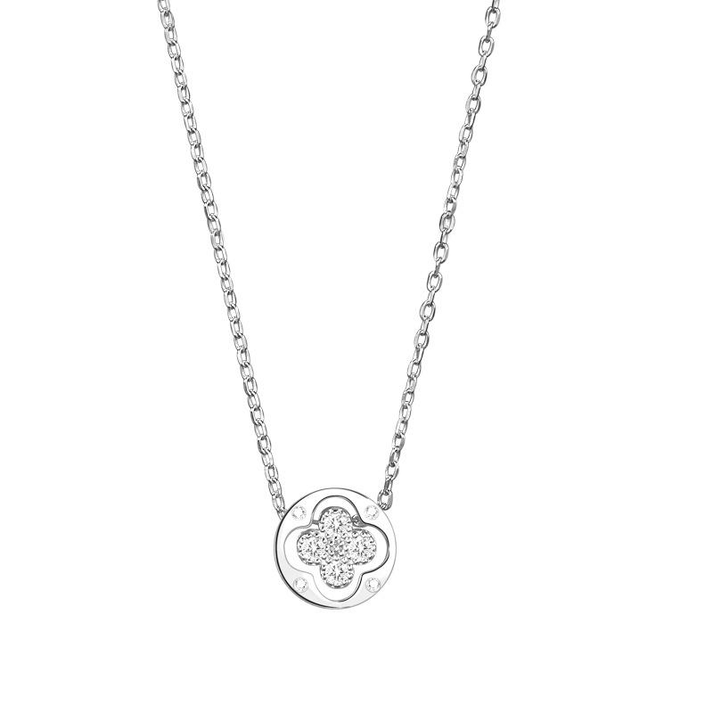 925 Sterling Silver Four-Leaf Clover Necklace: Lively Forest Style, Light Luxury, Versatile Jewelry for Women