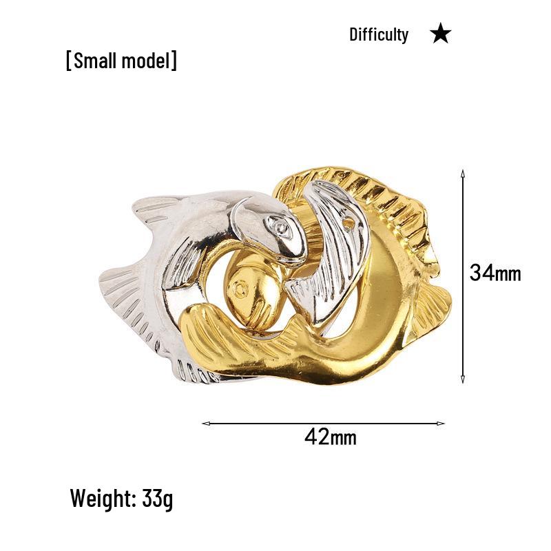 Intelligence Puzzle Zinc Alloy Disentanglement Rings - Unlock Nine Linked Rings Kongming Luban Lock Educational Toy