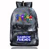 Rainbow Friends Cartoon School Backpack Kids Boys Girls Lightweight Oxford Fabric Bookbag With Ergonomic Shoulder Straps
