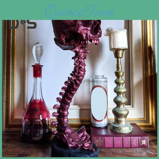 Stand Skull Spine Planter With Realistic Resin Skull Flower Pot Gothic Home Decoration Halloween Candy Bowl For Home Office Decor