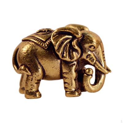 Brass Elephant Figurine Trunk Statue for Home and Office Decor Gifts